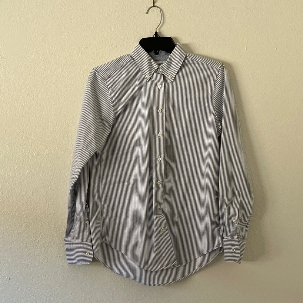 Brooks Brothers Makers Classic Fit Blue Stripped Button Down Shirt